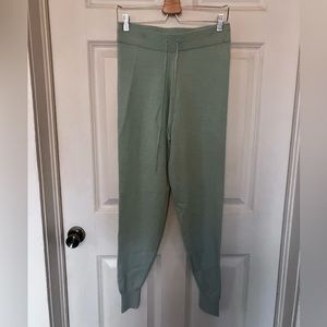 Wool J Crew Joggers teal size small with wear Marino wool